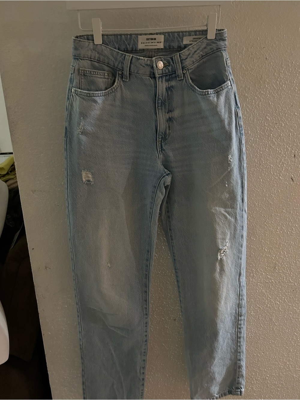 Cotton On Light Blue High-Rise Straight Jeans